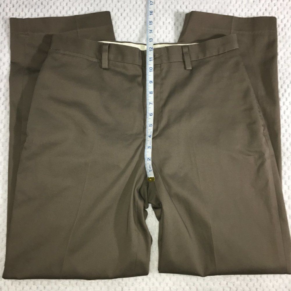 Eddie Bauer Dress Pants Brown Flat Front Classic Fit 34x34 - Picture 7 of 9
